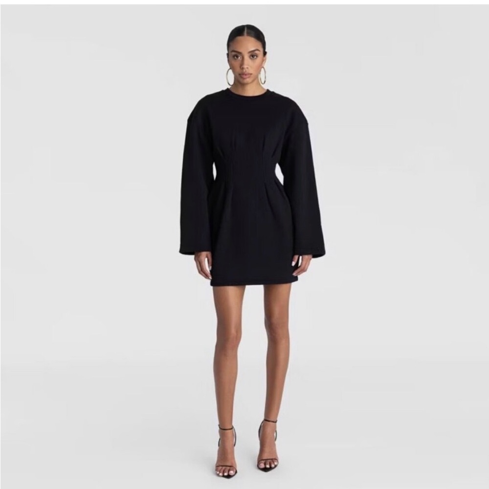 KBB by khalana Black Long Sleeve mini Dress NWT 14